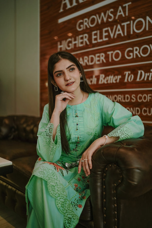 Nusrat 2PC Stitched Lawn Outfit Women