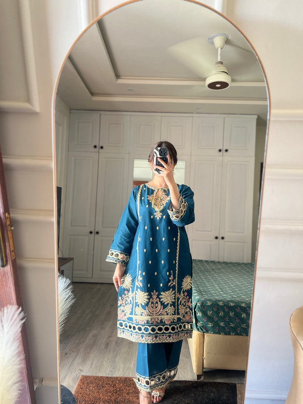 Lyra 2PC Elegant Embroidered Lawn Dress