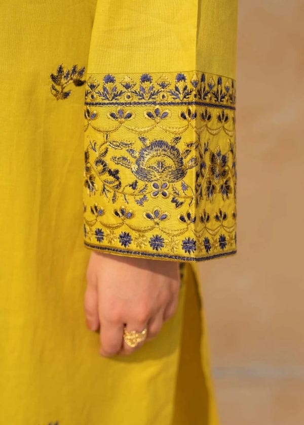 Yellow Olive 3PC Elegant Lawn Suit | Keliza