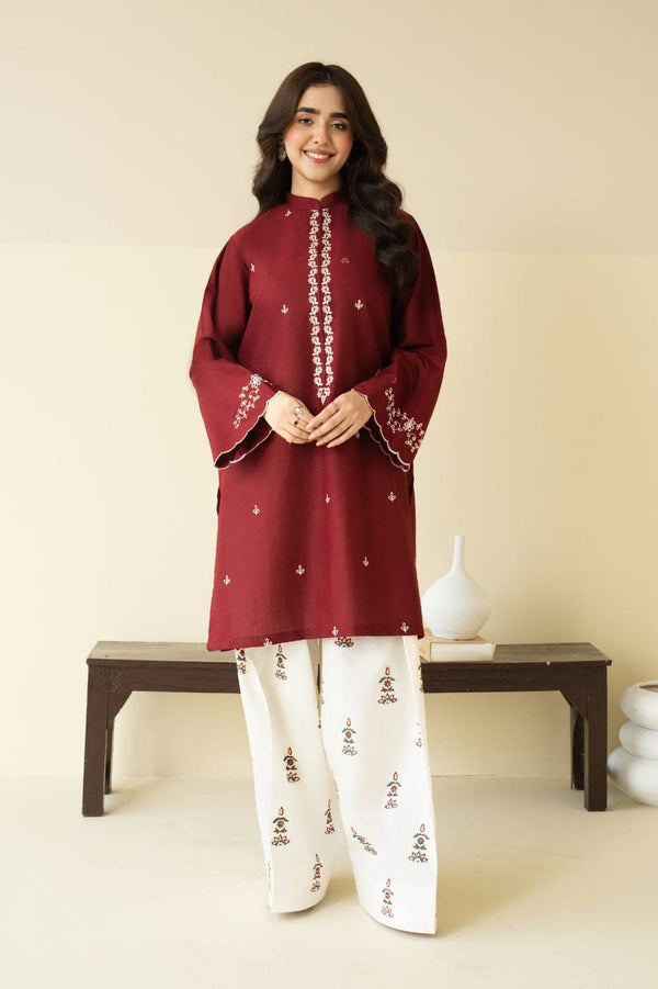 Zarf Embroidery 2PC Linen Dress for Women | Keliza PL