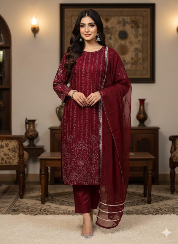 Red Suit and Black Suit for women elegant Noir and Ruby Ensemble SS